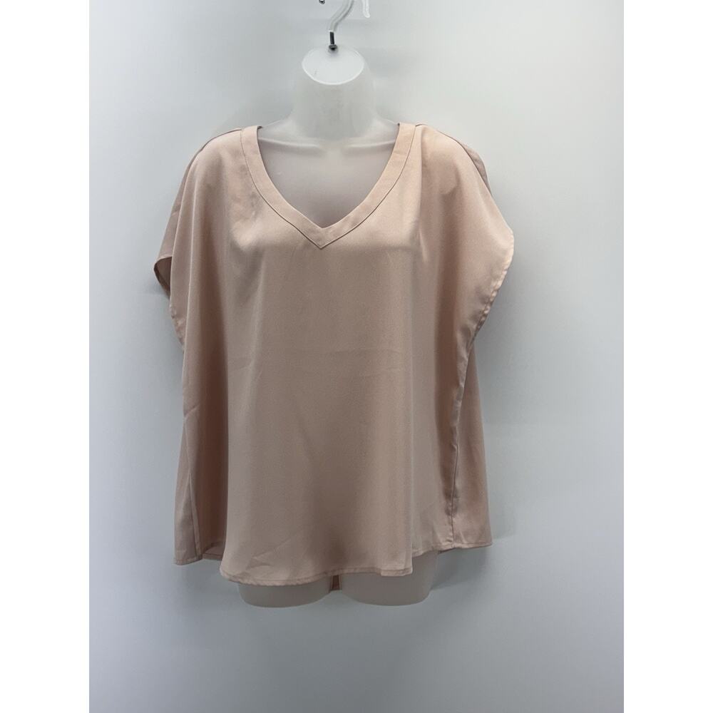 KORI Satin Polyester Blouse Rose Pink Dolman Sleeve Women’s Size Medium NWT